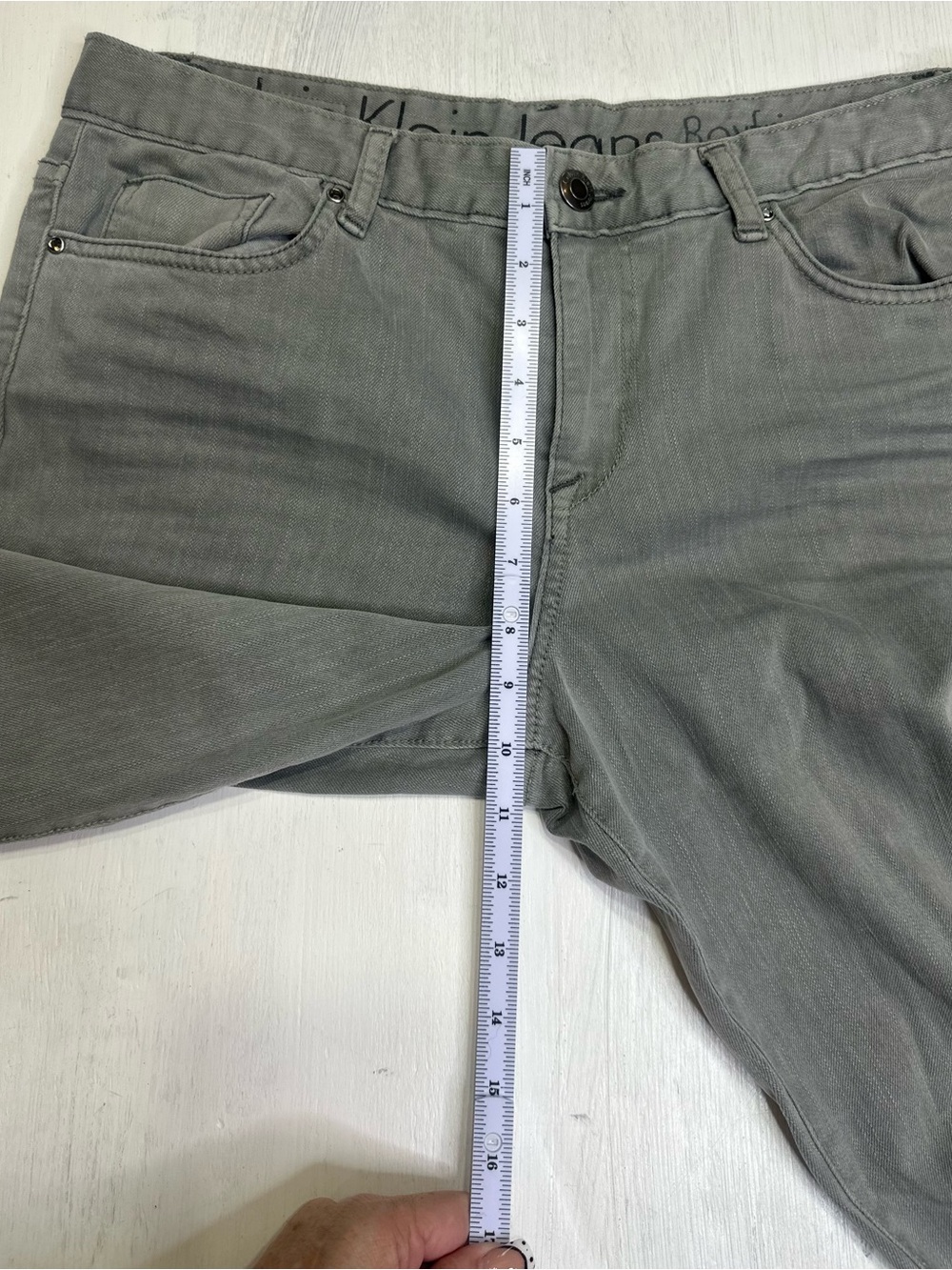 Calvin Klein Jeans Boyfriend Gray Denim Pants Women’s Size 10 Stretch - Picture 5 of 13
